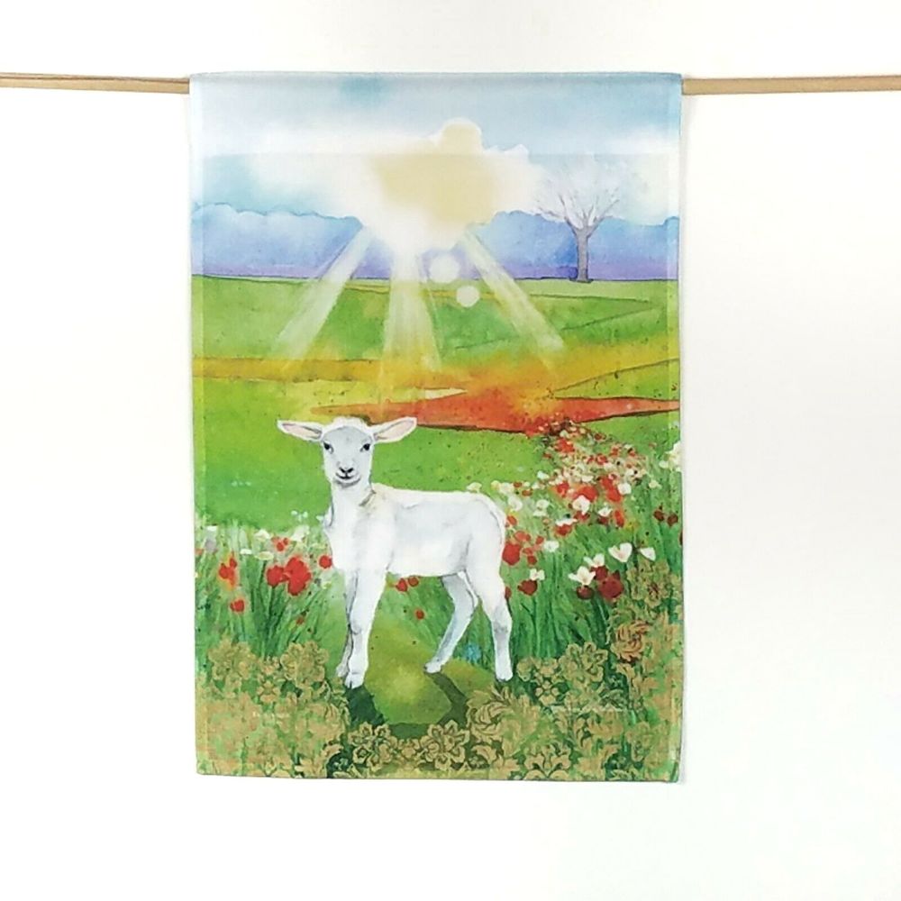 Lamb at Dawn Sheep Sunrise Garden Flag